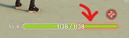 Arlecchino's health bar with the right hand section filled red, marking the Bond of Life